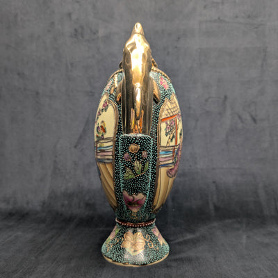 Vintage Hand-Painted Royal Satsuma Dolphin Vase (Hand-Painted, Dolphin), Circa 1950s 🐬🎨🏺