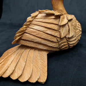 Hand-Carved Wooden Swan Sculpture by Unknown Maker (Folk Art, RARE), Circa Early-to-Mid 20th Century 🦢🪵✨