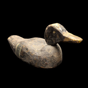 Vintage Hand-Carved Wooden Duck Decoy by Unknown Maker (Folk Art, Hunting), Circa 1940s 🦆🪵🌾