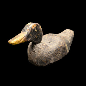 Vintage Hand-Carved Wooden Duck Decoy by Unknown Maker (Folk Art, Hunting), Circa 1940s 🦆🪵🌾