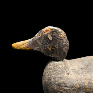 Vintage Hand-Carved Wooden Duck Decoy by Unknown Maker (Folk Art, Hunting), Circa 1940s 🦆🪵🌾