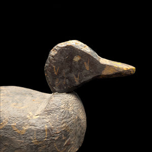 Vintage Hand-Carved Wooden Duck Decoy by Unknown Maker (Folk Art, Hunting), Circa 1940s 🦆🪵🌾