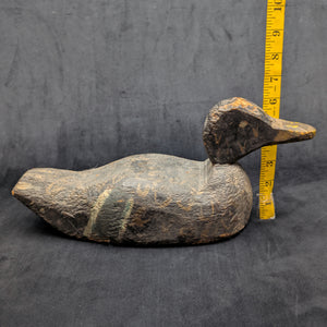 Vintage Hand-Carved Wooden Duck Decoy by Unknown Maker (Folk Art, Hunting), Circa 1940s 🦆🪵🌾