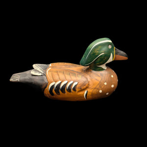 Vintage Hand-Carved Wooden Duck Decoy by Unknown Maker (Folk Art, Hunting), Circa 1940s 🦆🪵🌾