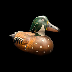 Vintage Hand-Carved Wooden Duck Decoy by Unknown Maker (Folk Art, Hunting), Circa 1940s 🦆🪵🌾