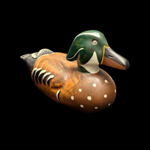 Vintage Hand-Carved Wooden Duck Decoy by Unknown Maker (Folk Art, Hunting), Circa 1940s 🦆🪵🌾