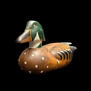 Vintage Hand-Carved Wooden Duck Decoy by Unknown Maker (Folk Art, Hunting), Circa 1940s 🦆🪵🌾