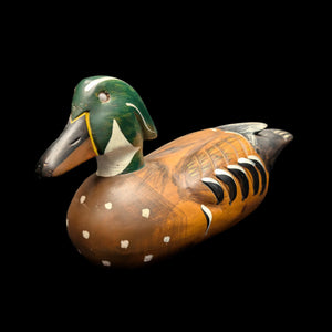Vintage Hand-Carved Wooden Duck Decoy by Unknown Maker (Folk Art, Hunting), Circa 1940s 🦆🪵🌾