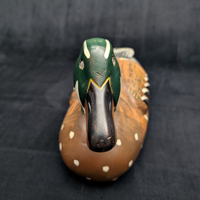 Vintage Hand-Carved Wooden Duck Decoy by Unknown Maker (Folk Art, Hunting), Circa 1940s 🦆🪵🌾