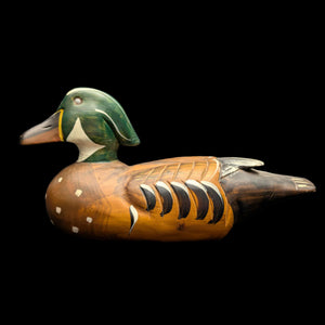 Vintage Hand-Carved Wooden Duck Decoy by Unknown Maker (Folk Art, Hunting), Circa 1940s 🦆🪵🌾