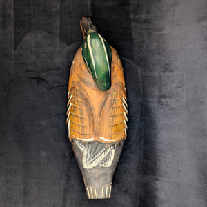 Vintage Hand-Carved Wooden Duck Decoy by Unknown Maker (Folk Art, Hunting), Circa 1940s 🦆🪵🌾