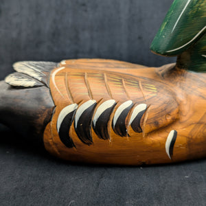 Vintage Hand-Carved Wooden Duck Decoy by Unknown Maker (Folk Art, Hunting), Circa 1940s 🦆🪵🌾