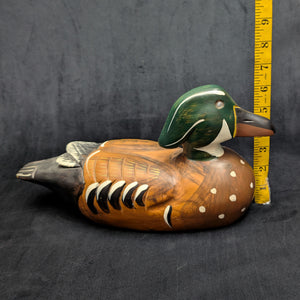 Vintage Hand-Carved Wooden Duck Decoy by Unknown Maker (Folk Art, Hunting), Circa 1940s 🦆🪵🌾