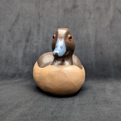 Handbemalte Lockenente mit grünen Flügeln im Vintage-Stil von Wildfowler Decoys (handbemalt, Jagd), 1985 🦆🎨🌿