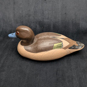 Vintage Hand-Painted Green Winged Teal Duck Decoy by Wildfowler Decoys (Hand-Painted, Hunting), 1985 🦆🎨🌿