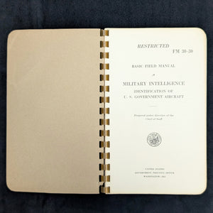 Basic Field Manual, FM 30-35, Identification of German Aircraft by United States War Department (RARE Restricted Edition), 1941 📜✈️💣