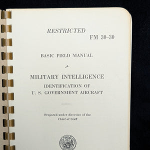 Basic Field Manual, FM 30-35, Identification of German Aircraft by United States War Department (RARE Restricted Edition), 1941 📜✈️💣