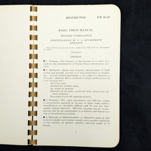 Basic Field Manual, FM 30-35, Identification of German Aircraft by United States War Department (RARE Restricted Edition), 1941 📜✈️💣