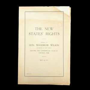 The New States’ Rights by Woodrow Wilson (First Edition Pamphlet, Governor of New Jersey), 1911 🇺🇸📜🏛️