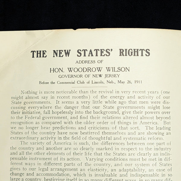 The New States’ Rights by Woodrow Wilson (First Edition Pamphlet, Governor of New Jersey), 1911 🇺🇸📜🏛️
