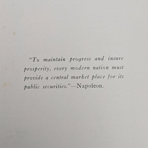 The New York Stock Exchange (History, Organization, Operation, Service), First Edition, 1926 🏛️💰📈