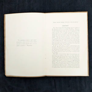 The New York Stock Exchange (History, Organization, Operation, Service), First Edition, 1926 🏛️💰📈