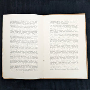 The New York Stock Exchange (History, Organization, Operation, Service), First Edition, 1926 🏛️💰📈