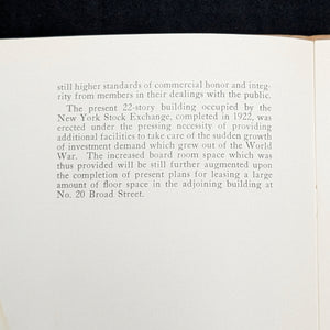 The New York Stock Exchange (History, Organization, Operation, Service), First Edition, 1926 🏛️💰📈