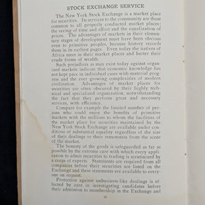 The New York Stock Exchange (History, Organization, Operation, Service), First Edition, 1926 🏛️💰📈