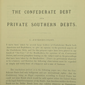 The Confederate Debt and Private Southern Debts by J. Barr Robertson (First Edition London Printing), 1884 🇬🇧💰⚔️
