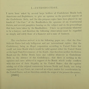 The Confederate Debt and Private Southern Debts by J. Barr Robertson (First Edition London Printing), 1884 🇬🇧💰⚔️