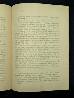 The Confederate Debt and Private Southern Debts by J. Barr Robertson (First Edition London Printing), 1884 🇬🇧💰⚔️