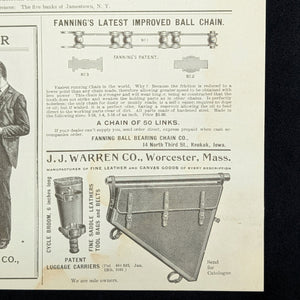 American Magazine Advertisement Page (Falcon Bicycles, Ladies' Leggings, & Bicycle Theft Insurance), 1895 🚴‍♀️⚙️🇺🇸
