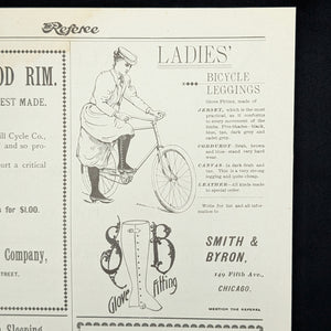 American Magazine Advertisement Page (Falcon Bicycles, Ladies' Leggings, & Bicycle Theft Insurance), 1895 🚴‍♀️⚙️🇺🇸