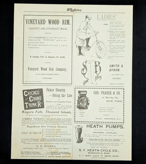 American Magazine Advertisement Page (Falcon Bicycles, Ladies' Leggings, & Bicycle Theft Insurance), 1895 🚴‍♀️⚙️🇺🇸