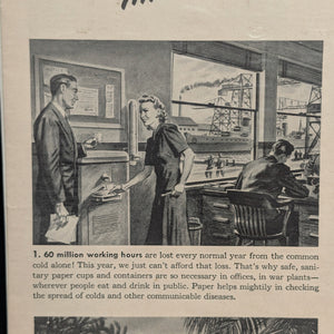 LIFE Magazine Wartime Ad (Do We Have to Learn This Lesson Twice? - Paper Cup Policy), November 1942 🇺🇸😷🚢