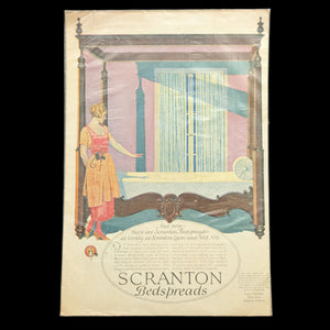 Scranton Bedspreads Color Advertisement by Coles Phillips (Art Deco Illustration), Circa 1925 🎨🛌🇺🇸