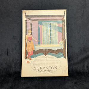 Scranton Bedspreads Color Advertisement by Coles Phillips (Art Deco Illustration), Circa 1925 🎨🛌🇺🇸