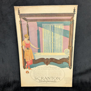 Scranton Bedspreads Color Advertisement by Coles Phillips (Art Deco Illustration), Circa 1925 🎨🛌🇺🇸