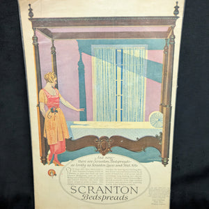 Scranton Bedspreads Color Advertisement by Coles Phillips (Art Deco Illustration), Circa 1925 🎨🛌🇺🇸