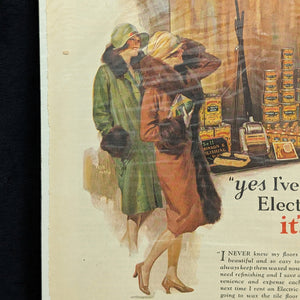 Johnson’s Polishing Wax Advertisement (Electric Floor Polisher Rental), The Saturday Evening Post, November 12, 1927 🇺🇸✨🏡