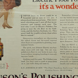 Johnson’s Polishing Wax Advertisement (Electric Floor Polisher Rental), The Saturday Evening Post, November 12, 1927 🇺🇸✨🏡