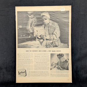 ScotTissue Wartime Advertisement (Tissue Emergency Mask for Infants), LIFE Magazine, March 20, 1944 🇺🇸👶😷