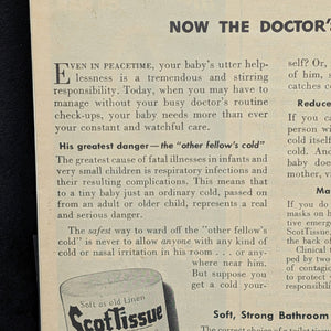ScotTissue Wartime Advertisement (Tissue Emergency Mask for Infants), LIFE Magazine, March 20, 1944 🇺🇸👶😷