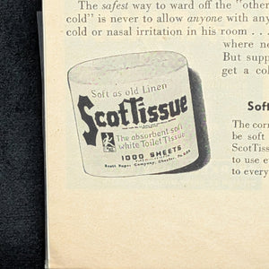 ScotTissue Wartime Advertisement (Tissue Emergency Mask for Infants), LIFE Magazine, March 20, 1944 🇺🇸👶😷
