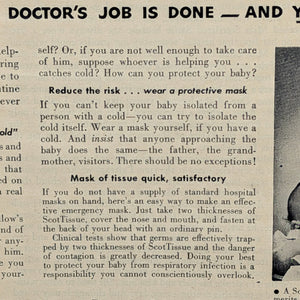 ScotTissue Wartime Advertisement (Tissue Emergency Mask for Infants), LIFE Magazine, March 20, 1944 🇺🇸👶😷