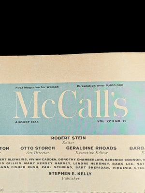 McCall's Magazine (The Kennedys in New York, Marya Mannes, & Smirnoff Ad), August 1965 🇺🇸🗞️👗