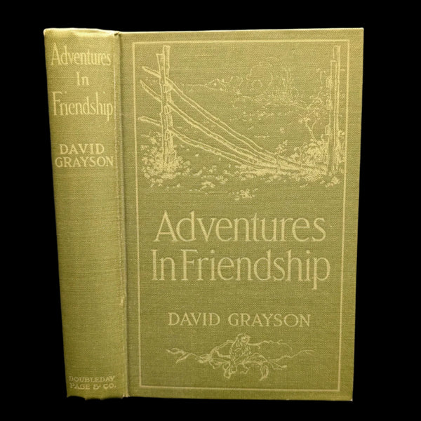 Cover of the book 'Adventures In Friendship' by David Grayson, featuring illustrations and the title on the spine and front cover.