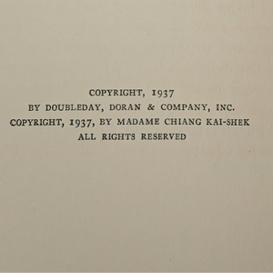 General Chiang Kai-shek by General and Madame Chiang Kai-shek (Book League of America Edition), 1937 🇨🇳⚔️🤝