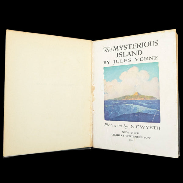 The Mysterious Island, by Jules Verne, (RARE, Illustrated by N. C. Wyeth), 1946 🏝️📜⚙️